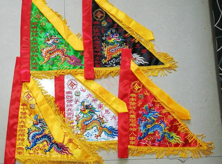 

Taoist flag, five флаг с драконом, five Ying army флаг с лошадью, five color Lingqi, двусторонний Вышитый Флаг