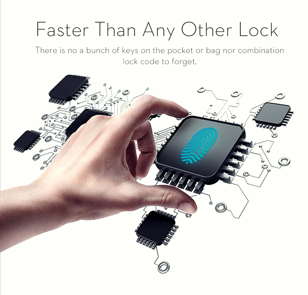 Portable Rechargeable Bluetooth Smart Keyless Fingerprint Lock Anti-Theft Security Door Padlock For Bag Drawer Suitcase