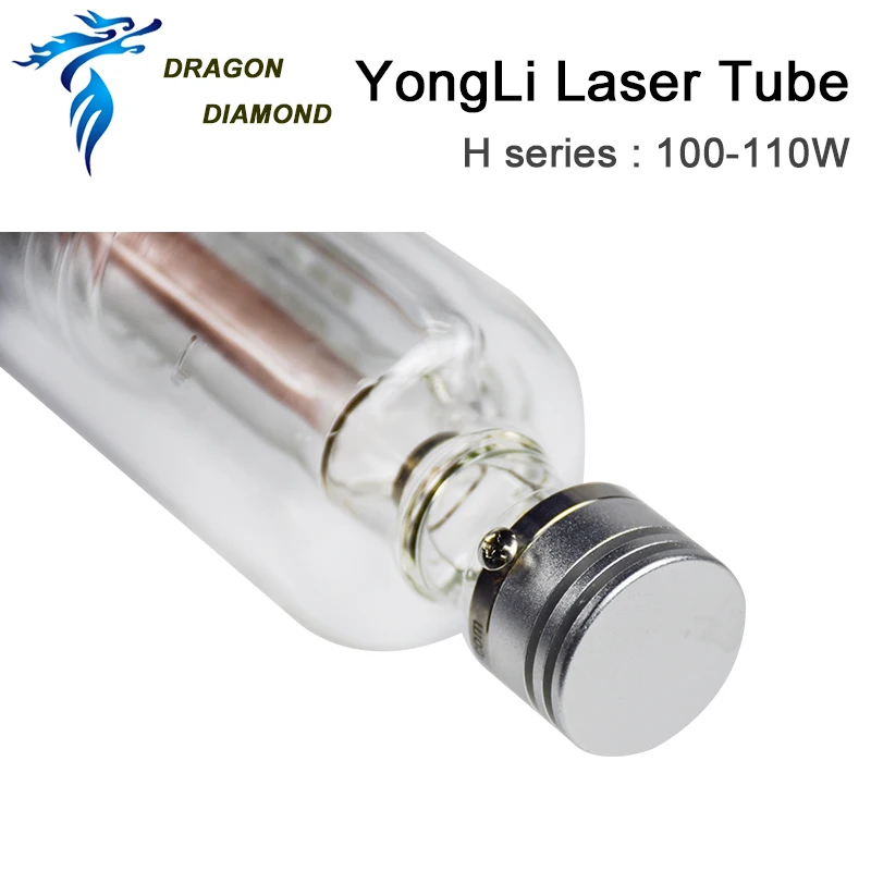 DRAGO DIAMANTE Yongli H4 100W CO2 Tubo Del Laser di Vetro Tubo di Testa di Metallo 1450 millimetri di Lunghezza Per CO2 Incisione Laser macchina di