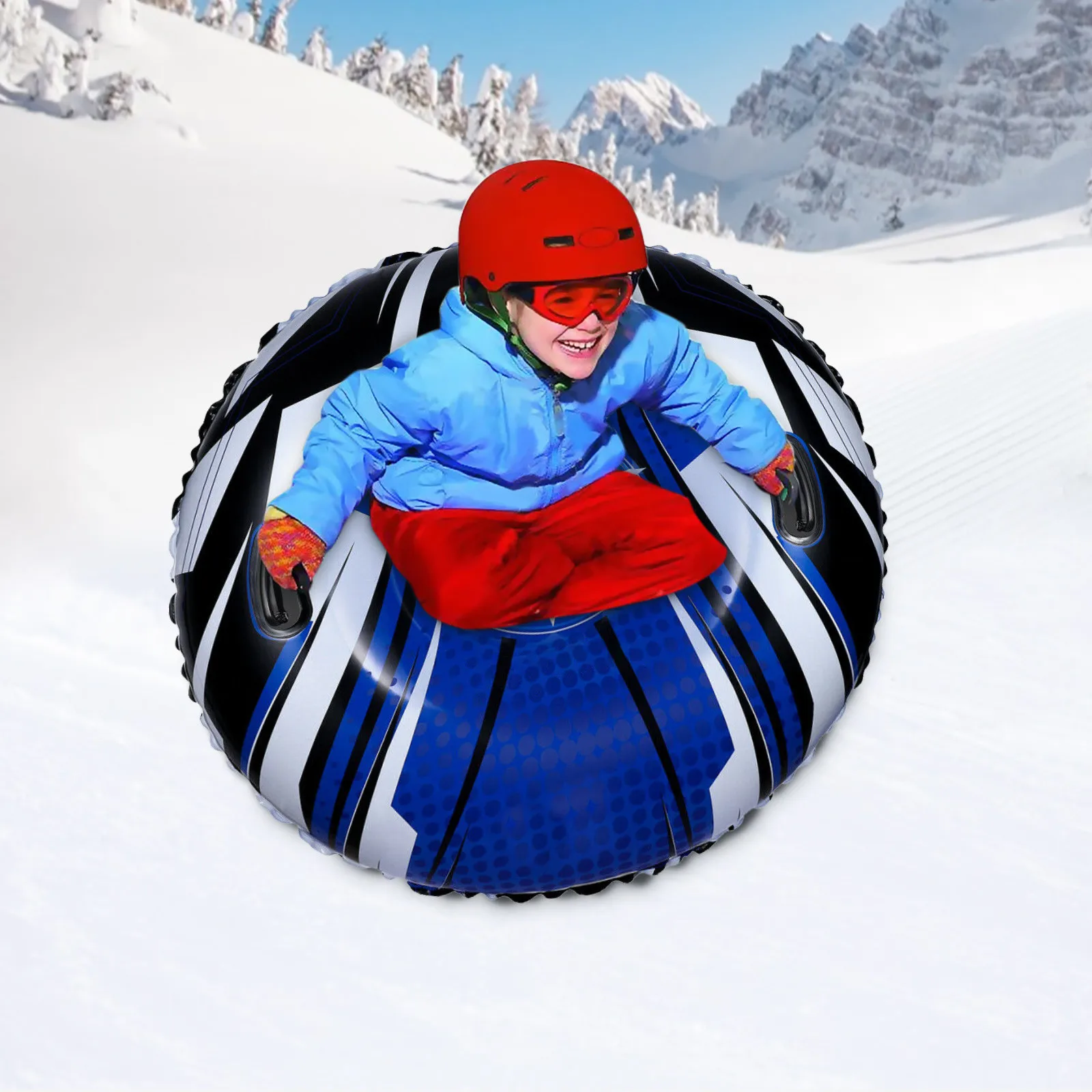 New Snow For Winter Inflatable Floated Skiing Ring With Handle Durable Snow Sled Tire Tube Kid Ski Outdoor Sports Supplies #T4G