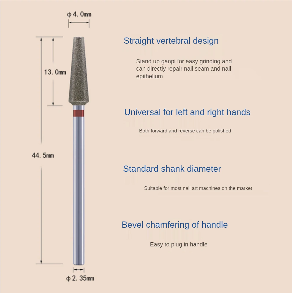 Diamond Milling Cutter for Manicure, Finger Edges Removing Dead Skin Tool, Nail Drill Bits