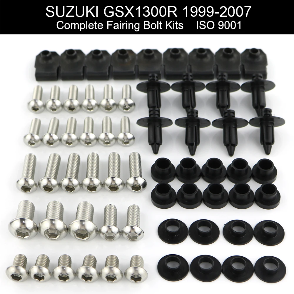 Motorcycle Stainless Steel Complete Fairing Bolts Kits Fit For Suzuki GSX1300R Hayabusa 1999-2007 Speed Nuts Clips Screws