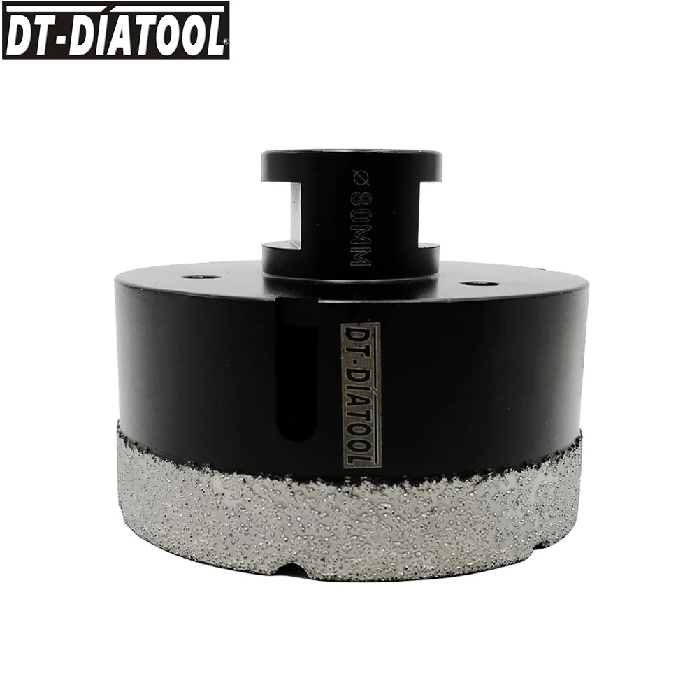 

DT-DIATOOL Diameter 80mm M14 Thread Dry Vacuum Brazed Diamond Drill Bits Granite Marble Stone Hole Saw Drilling Core Bit