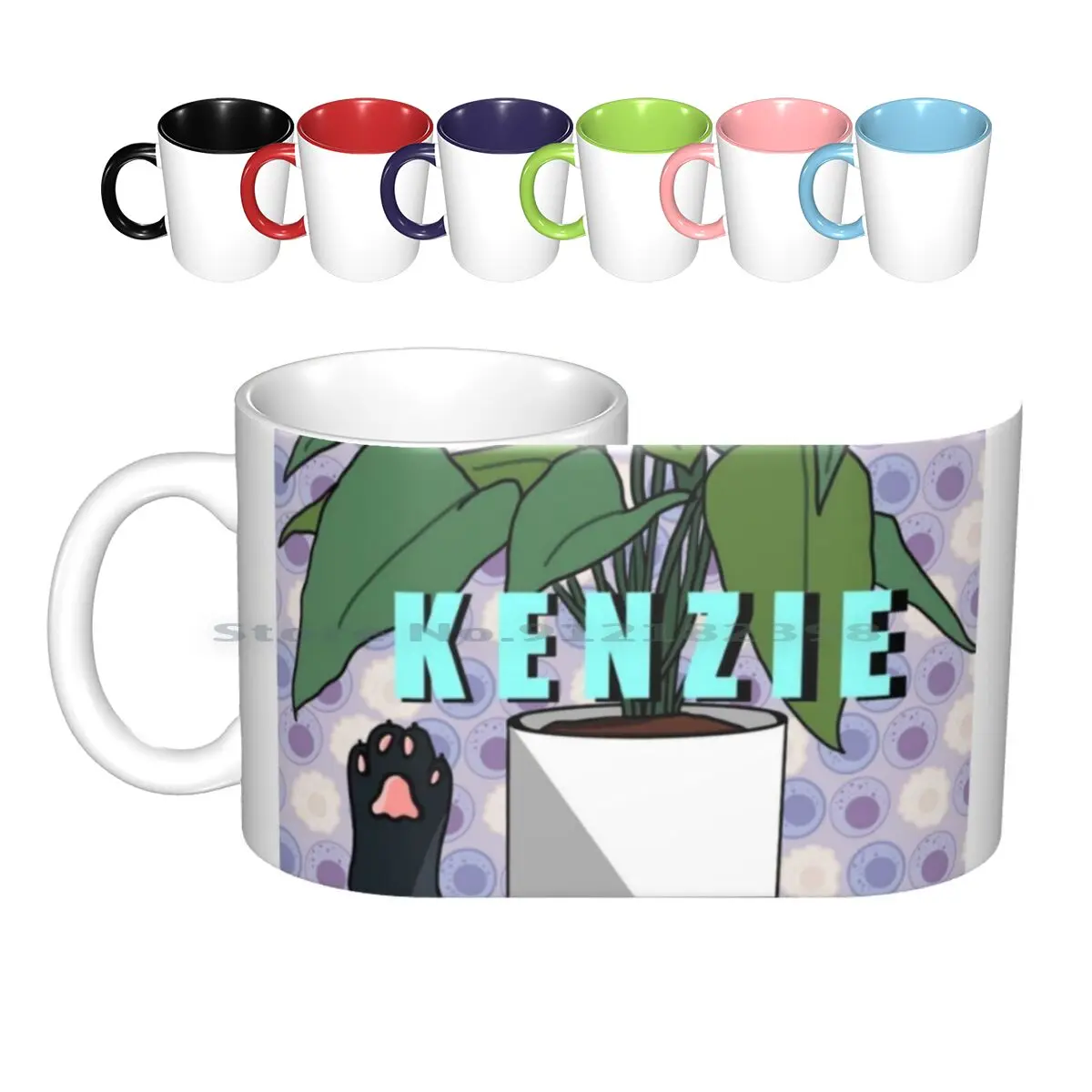 Kenzie Name Tag Ceramic Mugs Coffee Cups Milk Tea Mug Creative Trending Vintage Gift Bottle Cup