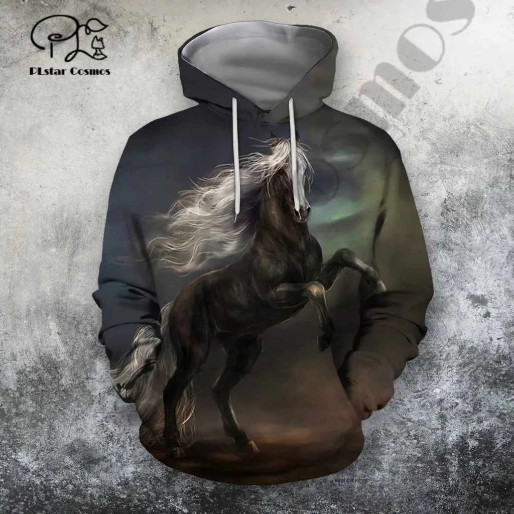 

PLstar Cosmos 3Dprinted Newest Horse Animal Lover Art Funny Harajuku Casual Streetwear Unique Unisex Hoodies/Sweatshirt/Zip Q-12