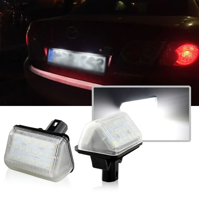 2pcs CANBUS LED Number License Plate Lights for Mazda 6 CX5 CX-52013-2014 CX-7 2007-2012 Speed 6 2006-2007 Auto Lamp 6000K White