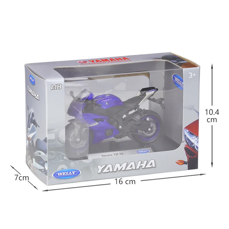 Welly 1:18 YAMAHA 2020 YZF R6 Motorcycle Models Alloy Model Motor Bike Miniature Race Toy For Gift Collection