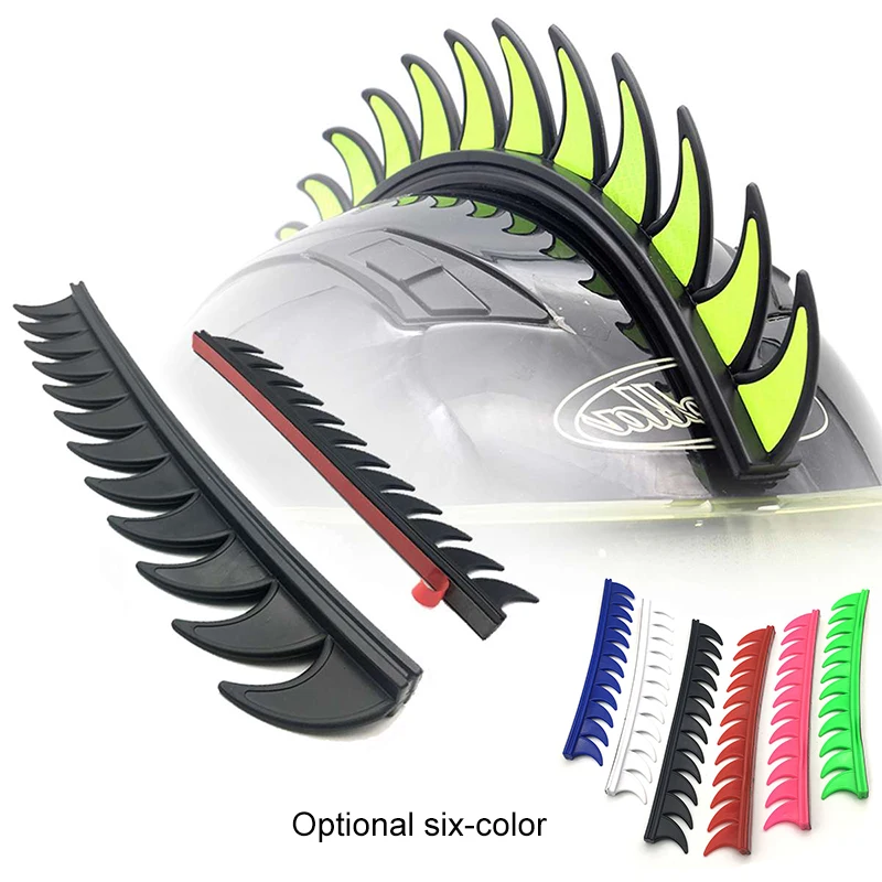 Multi Kleur Motorcycle Helmet Rubber Stickers Rubber Saw Blades Spikes Stick Strips Helmet Decoration Accessory Piece