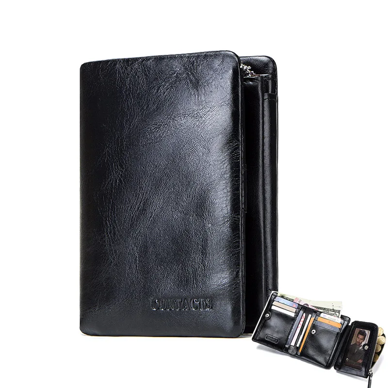 

genuine leather shiney men's bifold wallet black trifold short wallets for men portomonee male card holder carteira walet