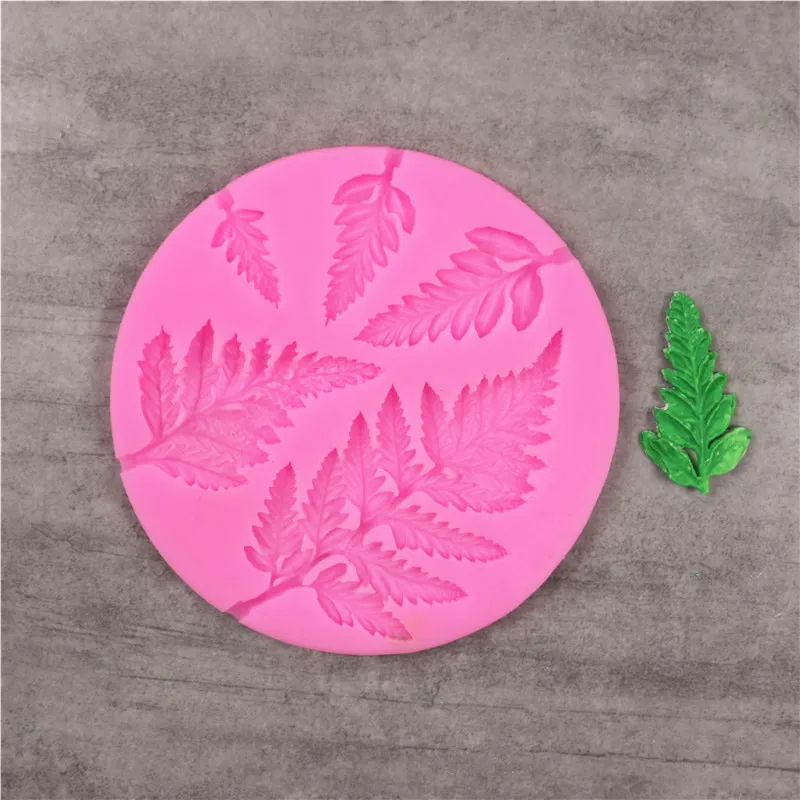 DIY Round Fern Leaf Modeling Liquid Silicone Mold Leaf Leaf Pendant Keychain Mold Fondant Soft Pottery Clay Epoxy Modeling Tool