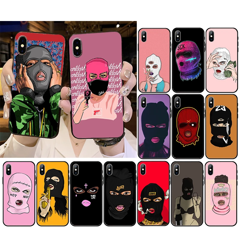 Trap girl in ski mask art Smoking Phone Case for iphone 15 14 13 12 11 Pro Max Case For iPhone XS MAX X 8 7 Plus