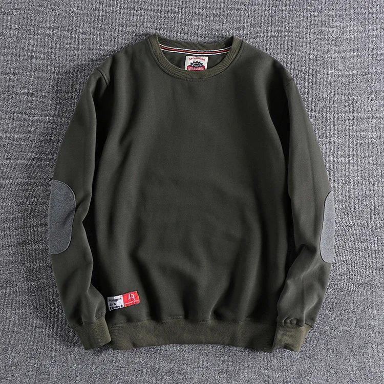 Autumn Winter New Japanese Retro Thickened Velvet Hoodies Men\'s Fashion Pure Cotton Washed Old Loose Pullover Casual Sportwear