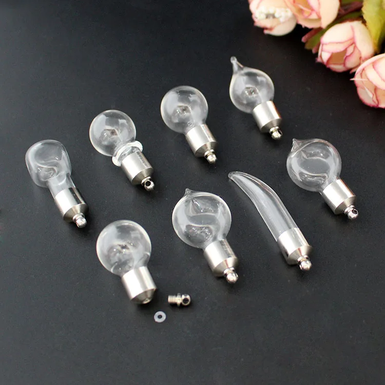 10PCS Name on Rice Art 8MM Glass Vials For Rice Jewelry Pendant with Name DIY Vials Wishing Glass Bottle Jewelry Finding