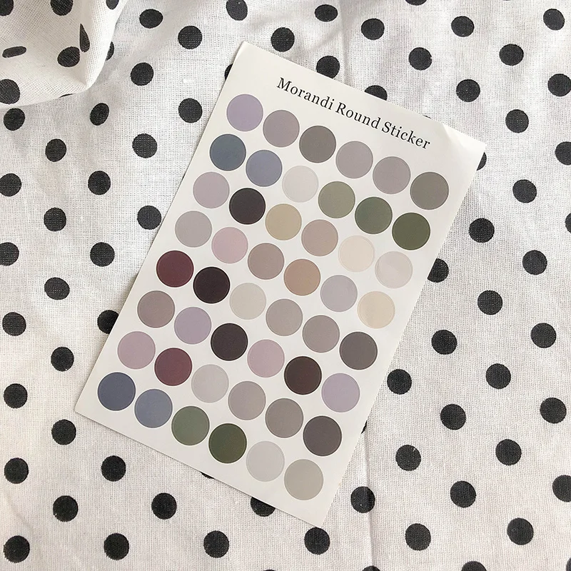 1pc Ins Color Round Stickers Scrapbooking Morandi PVC Photo Card Sealing Stickers Concise Metope Decorative Sticker Stationery