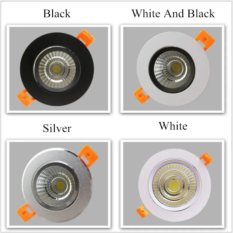 

4 types Super Bright Recessed LED Dimmable Downlight COB 5W 7W 9W 12W15W18W LED Ceiling Spot Light LED Ceiling Lamp AC 110V 220V