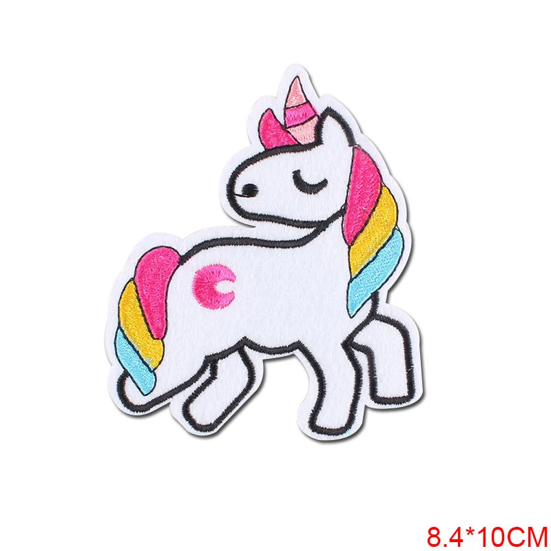 Cartoon Unicorn Planet Things Iron On patch per abbigliamento ricamo cucito Badge Stripe On Clothes Cute DIY paillettes Applique F