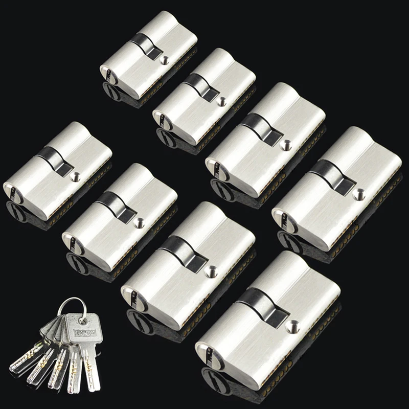 

High Quality 1Piece European Solid Brass Double Open Door Lock Cylinder Core Lock Gall Repair Parts + Key