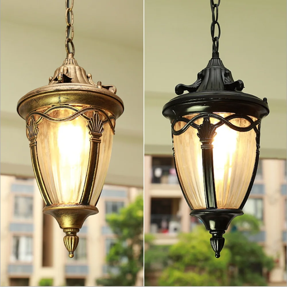 American Outdoor Hanging Light for Restaurant Balcony Bar Hotel Pavilion Gallery Lamp Retro Retro waterproof Chandelier Light