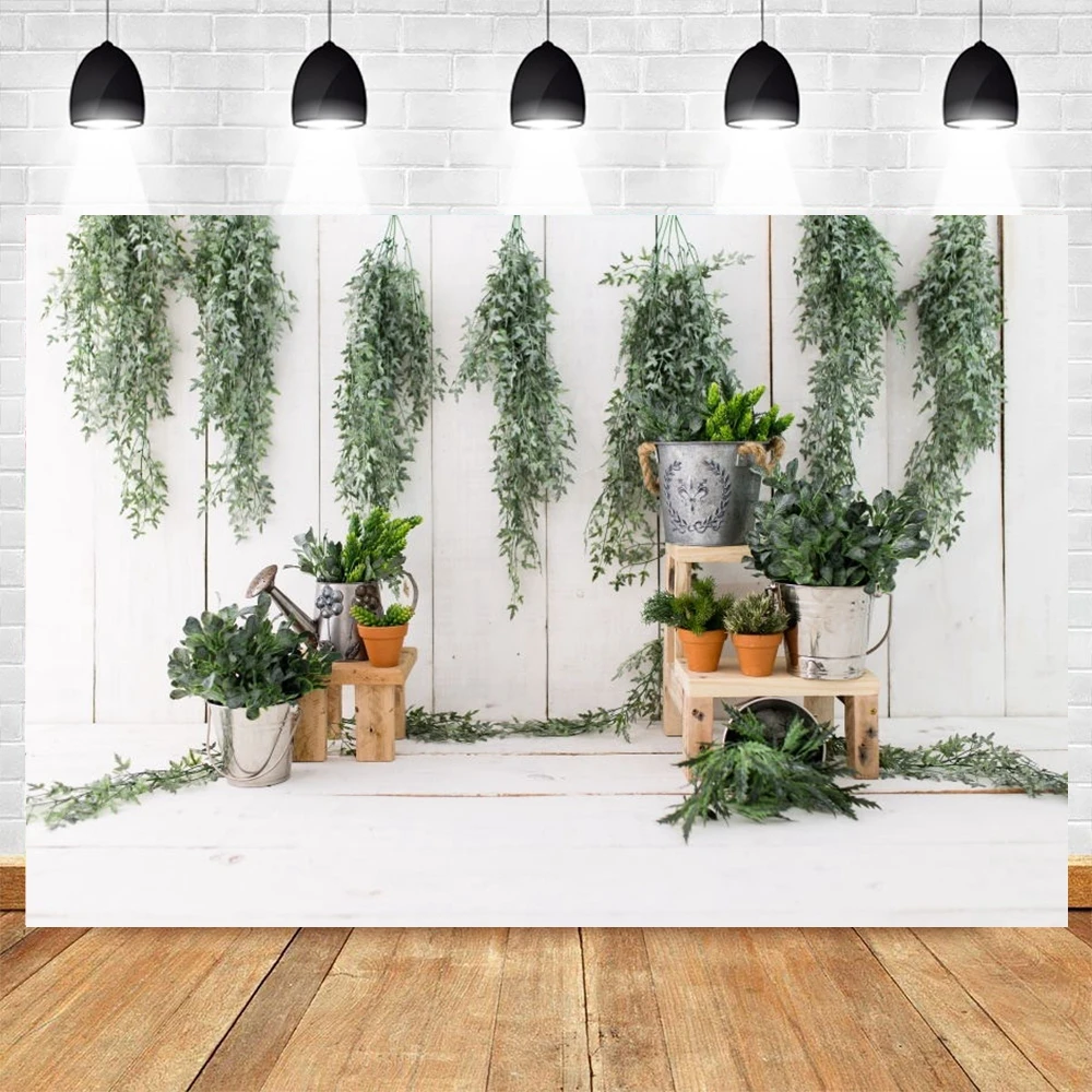 Spring Easter Backdrop Grass Wood Floor Kids Children Portrait Baby Shower Photography Background Decor Photo Studio Photoshoot