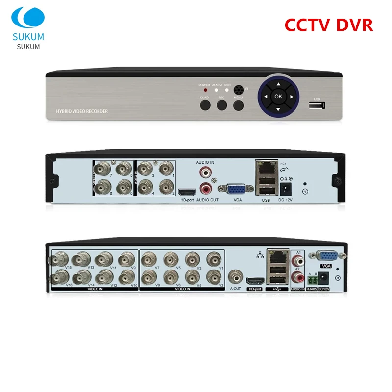 

CCTV AHD DVR Recorder 4CH 8CH 16CH 5M-N Hybrid NVR XMEye APP Digital Video Recorder For 5MP Analog AHD CVI TVI IP Camera