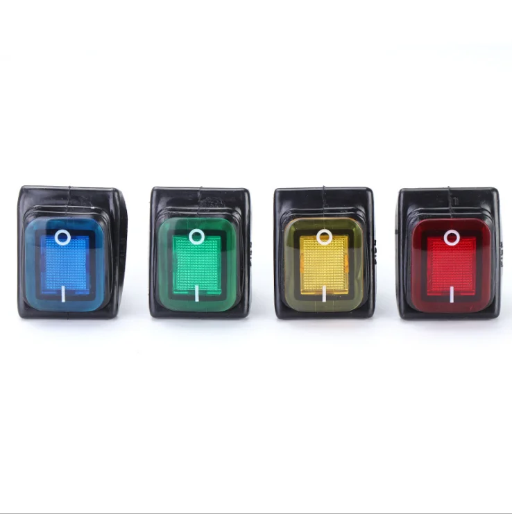 on off 16A/250V Heavy Duty 4 pin DPST IP67 Sealed Waterproof T85 Auto Boat Marine Toggle Rocker Switch with LED 12V 220V 30x22