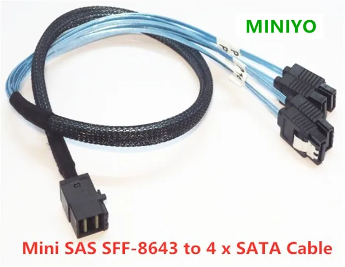 Internal 12G HD Mini SAS SFF-8643 to 4 x SATA Cable Hard Drive Cable HD Mini SAS Host/Controller for LSI/Adaptec SAS card