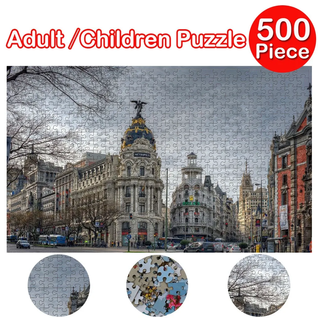 Adults Puzzles 500 Piece Large Puzzle Game Architecture Tourist Attraction  Interesting Toys Adults And Kid  Toy Children Gift