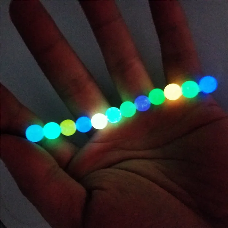 6/8/10/12mm Mixed Glow Acrylic Beads Round Luminous Beads For Jewelry Making Diy Handmade Woman Men Bracelet Necklace