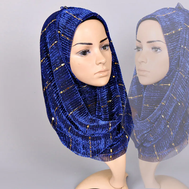 2019 NEW women Gold silk solid color muslim head scarf shawls and wraps pashmina bandana female foulard soft hijab stores