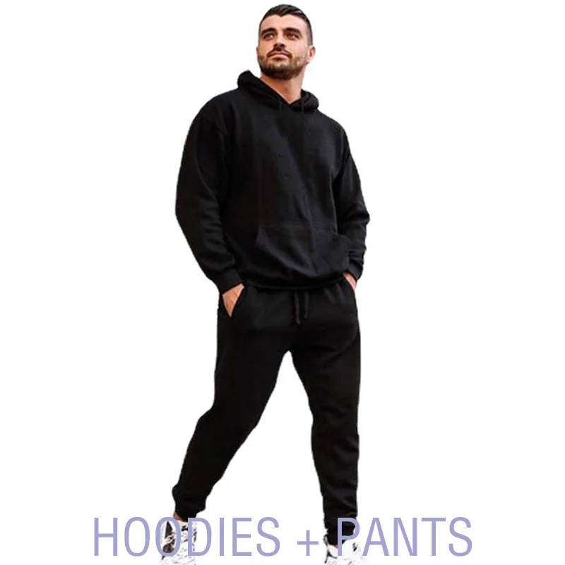 

Men Tracksuits Set Unisex Casual Athletic Sets Two-Piece Suit Fashion Hoodie + Pants S-4XL