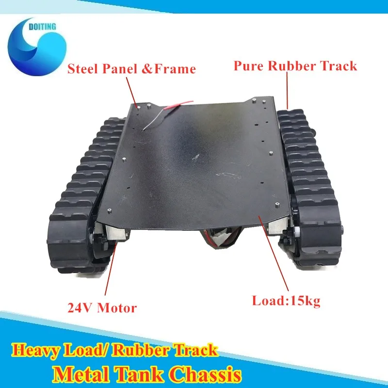 Big Load Metal Tank Chassis 15kg Load Heavy off-road Vehicle Crawler Tracked Excavator Robot Chassis RC DIY Toy T007