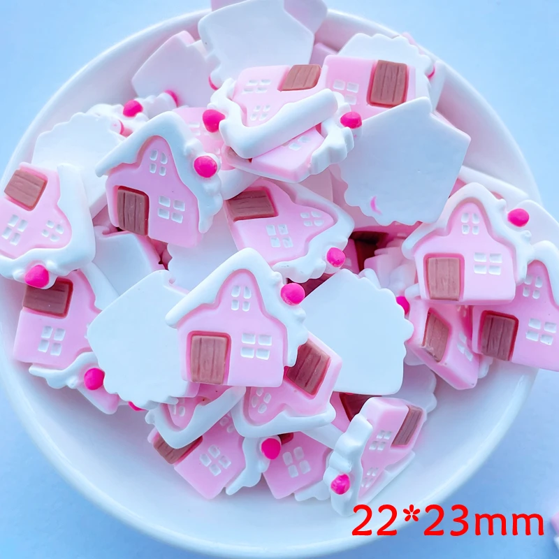 10 Pcs New Cute Resin Mini Cartoon House Flat Back Cabochon Scrapbook Kawaii DIY Embellishments Charm Decorate Accessories A61