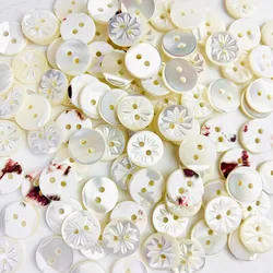 20PCS Natural Shell Daisy Button madreperla Round Shell 2 fori bottoni accessori per cucire decorazione per indumenti Scrapbooking fai da te