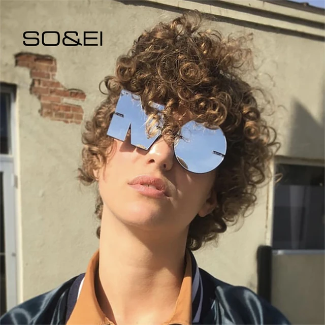 SO&EI Vintage Mirror okulary przeciwsłoneczne bez oprawek moda damska unikalne okulary bez liter męskie gogle punkowe odcienie UV400 kobiece okulary przeciwsłoneczne