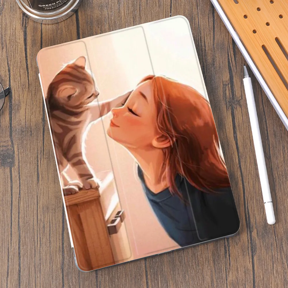 

Manga Girl Aesthetic Case for Air 4 10.2 iPad 8th Generation 2020 Pro 11 2021 Holder 7th Cute Funda Mini 5 Air 2 6th Coque