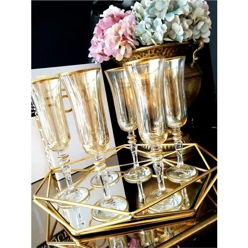 Casa De Bella Pasabahce 6 Doppel Flöte Becher-Honig Farbe