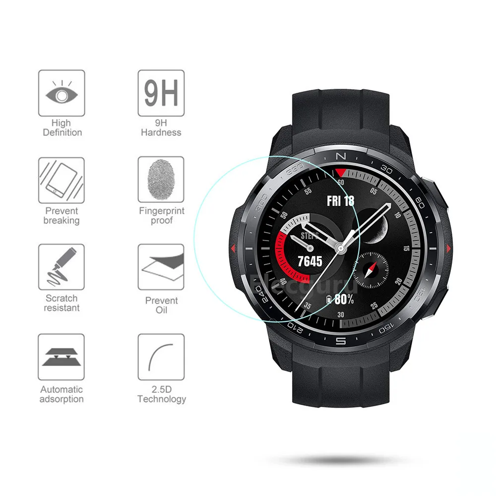 3 قطعة خفف زجاج عليه طبقة غشاء رقيقة ل الشرف ساعة GS برو Smartwatch كامل واقي للشاشة واضح المضادة للخدش مكافحة تتحطم طبقة رقيقة واقية