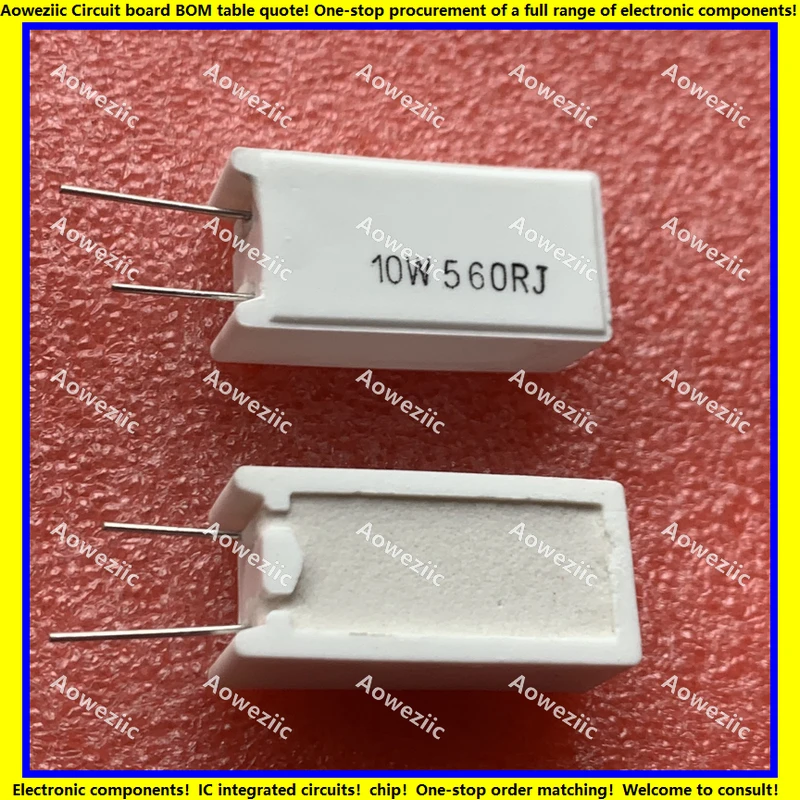 

10Pcs 10W560RJ RX27-5 Vertical Cement Resistance 10W560ohm 10W560R 10W560ΩJ Ceramic Resistance precision ±5% Power Resistance