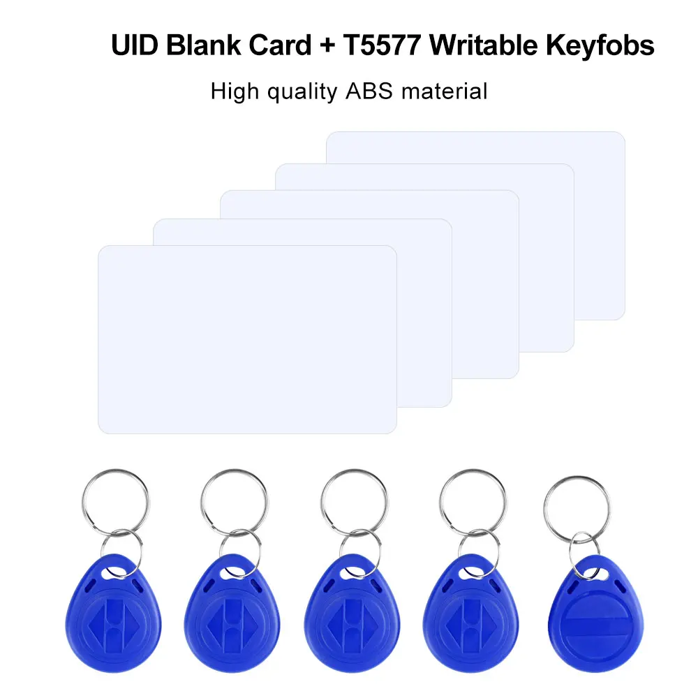 RFID Card Reader Writer ID/IC Duplicator Copier Encrypted Card Decoder with 125KHz/13.56MHz Keyfobs Support NFC Phone/Wristband