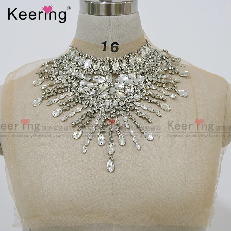 Bling Bling Body Applique Jewelry, Collar Patch for Wedding Dress, WDP-128