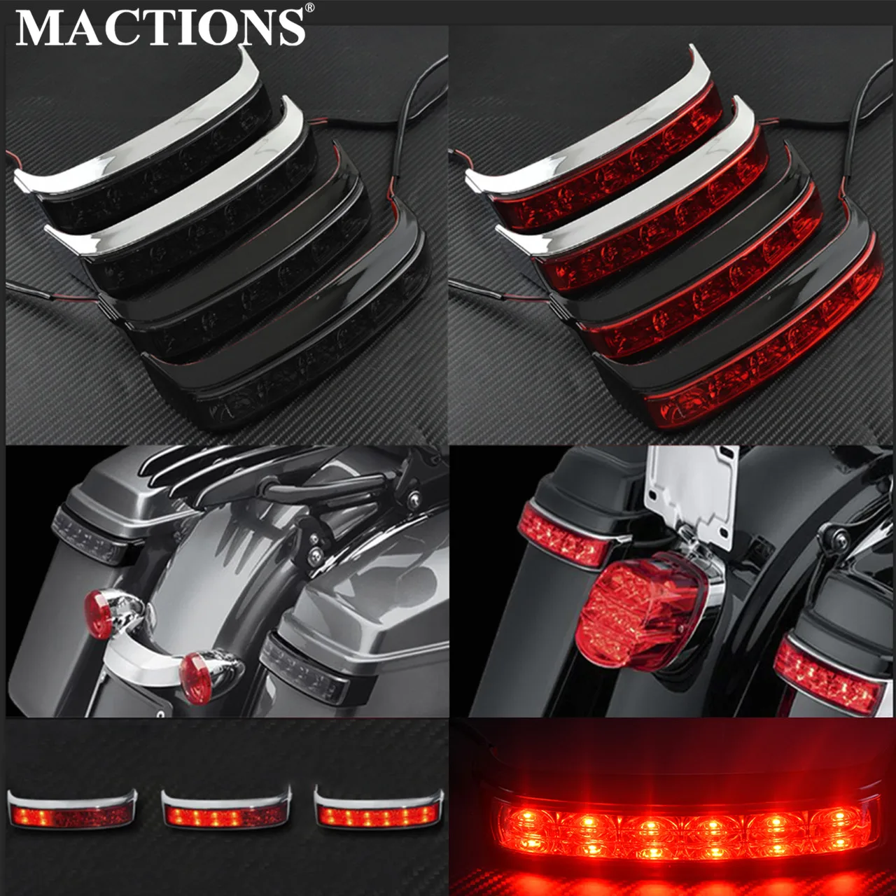 Saddle Bag Luggage Tail Lamp Following Turn Signal Running Hazard Brake Light For Harley Touring Road King Street Electra Glide