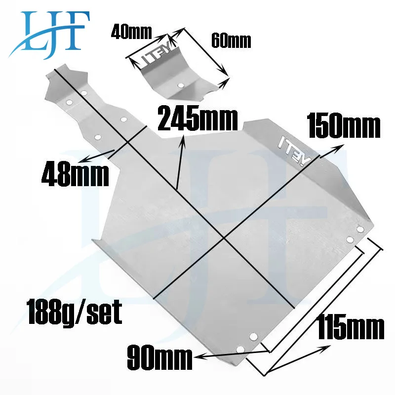 LJF 1 set Metal chassis plate axle armor protection for 1/10 RC Crawler Wraith AX90018 RR10 AR60 Axial Yeti 90026 90025 L349