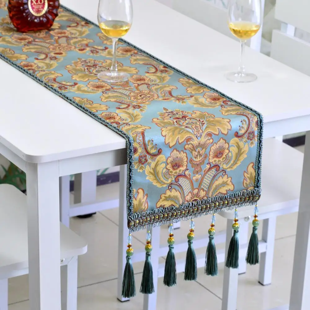 

US european style table runner wholesale embroider sequin table runner for wedding hotel dinner party