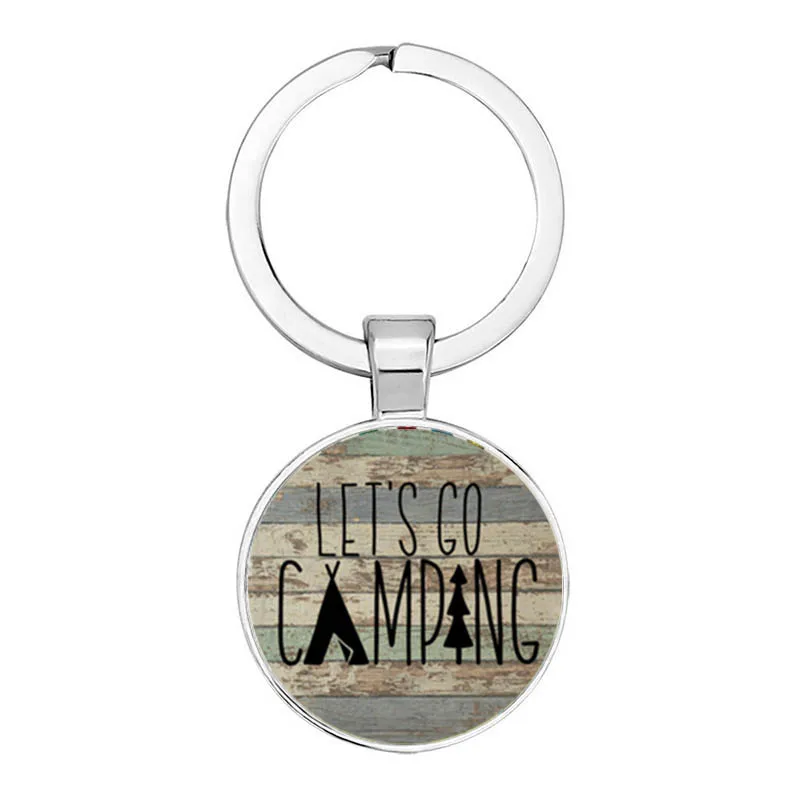 New Cute Camper Wagon Keychain, I Love Camping Keychain, Trailer Signpost Keychain, Vacation Travel Memorial Gift