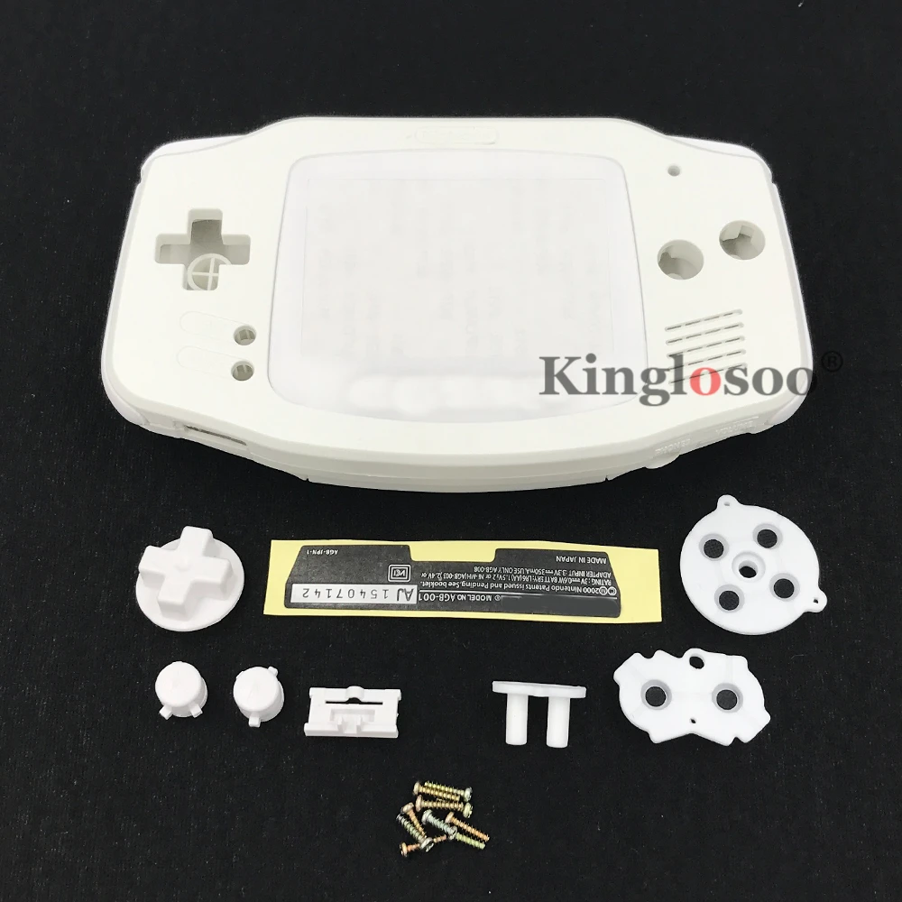 Kit de carcasa precortada para consola GBA, carcasa de repuesto para Game boy Advance, color blanco, IPS, V2