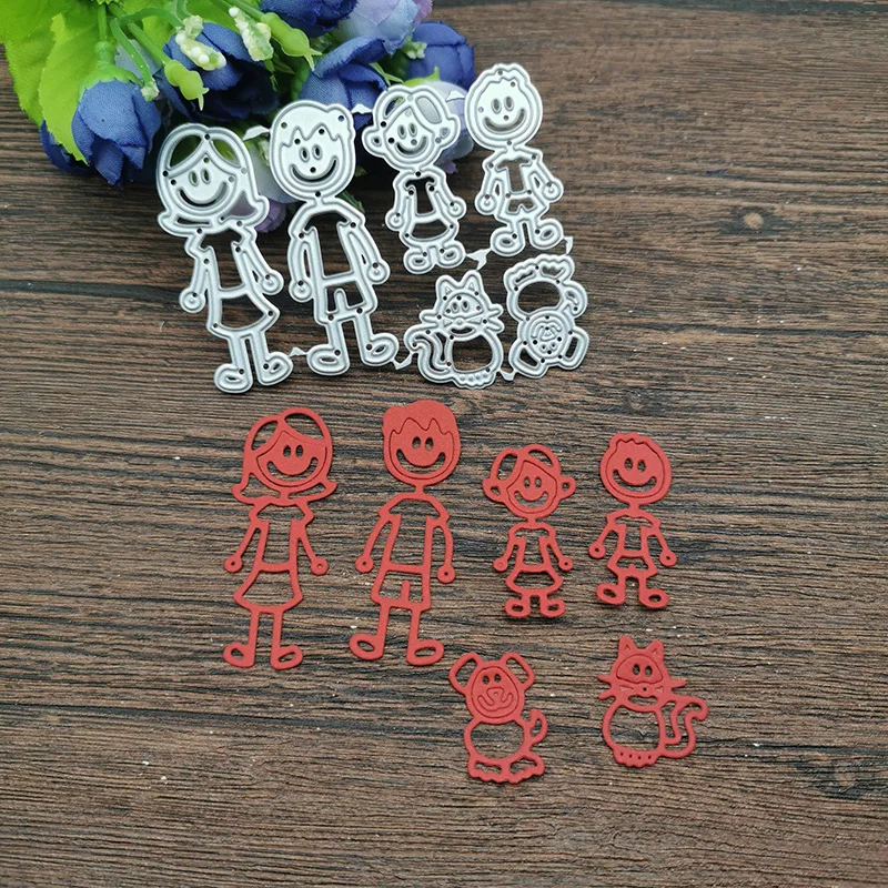 Family members craft Metal Cutting Dies Stencils For DIY Scrapbooking Decorative Embossing Handcraft Die Cutting Template