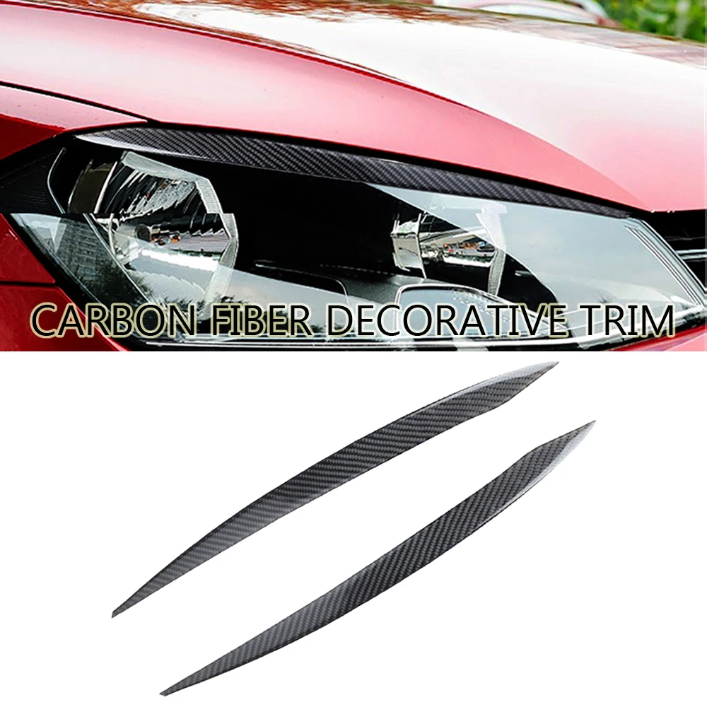 

2x Car Styling Carbon Fiber Headlights Eyebrows Eyelid Decorative For Volkswagen VW Golf 7 GTI MK7 2014-2019 Car Accessories