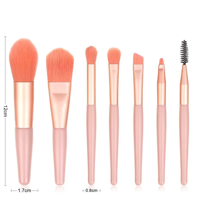 8pcs Makeup Brushes Set Face Eye Shadow Eyelash Comb Spoolies Foundation Powder Cosmetic Tools and Eye Applicator wands Magentak