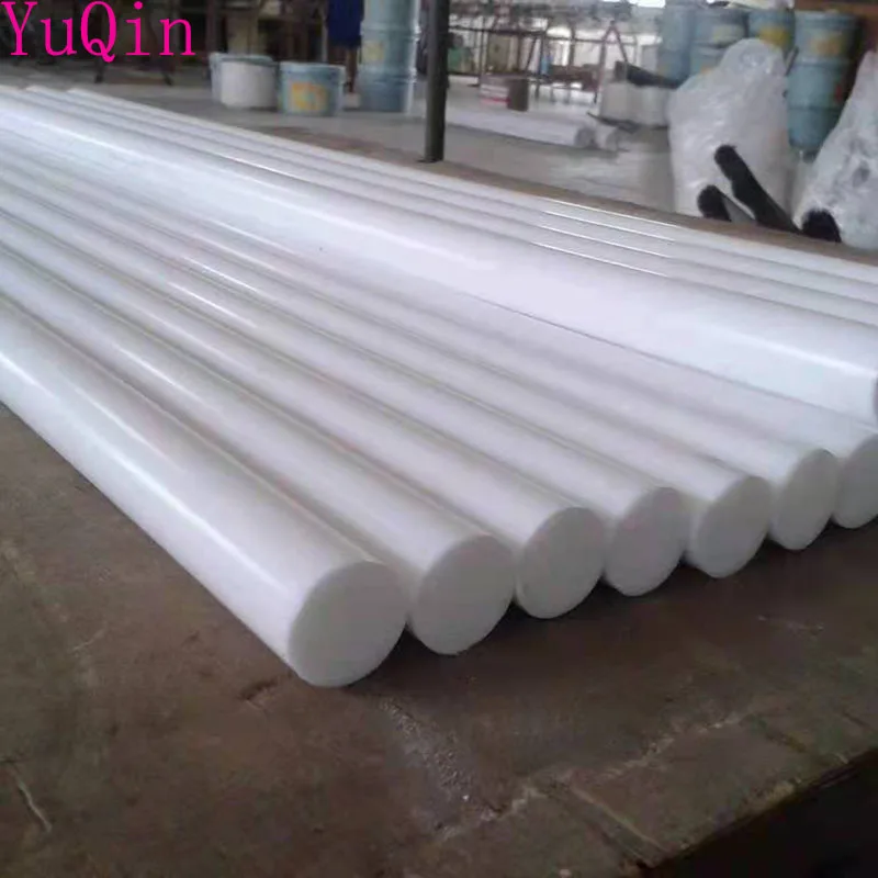 Length 50cm/25cm White polytetrafluoroethylene Solid bar environment-friendly non-toxic machining DIY PTFE plastic rod