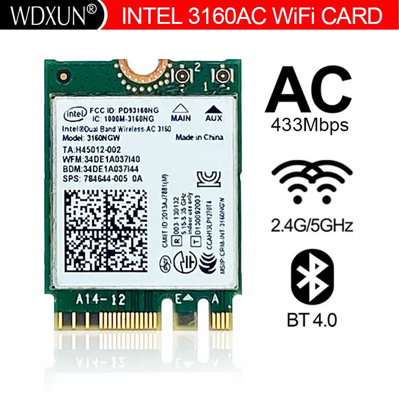 Intel Dual Band 3160NGW  Wireless-AC 3160 3160ac ac3160  802.11ac Wi-Fi+Bluetooth for ASUS UX301LA NGFF Wireless network card